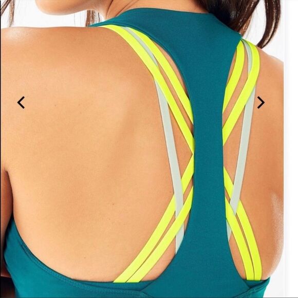 Fabletics Kessler Built In Bra Workout Athleisure Tank Top Teal S / 6 - Picture 3 of 9